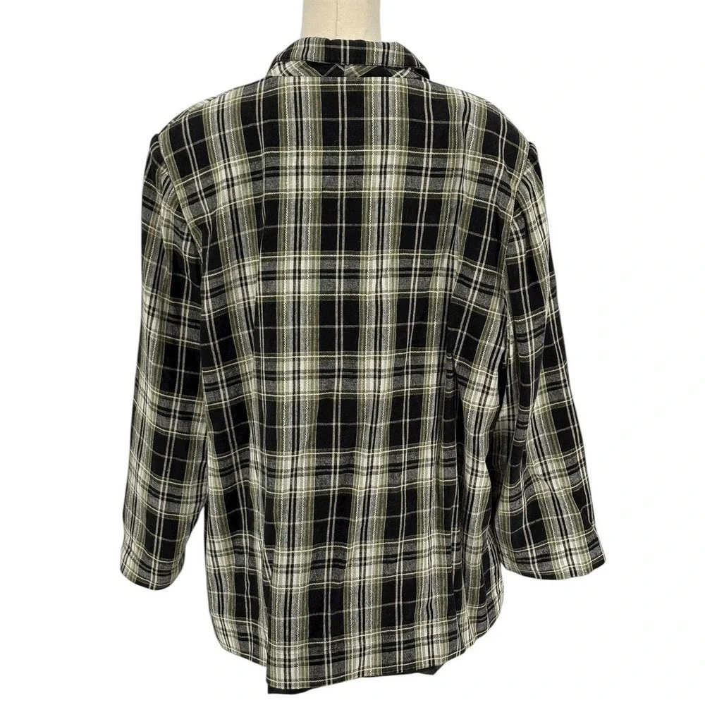 Requirements Woman‎ Plaid Blazer Jacket Size 22W Linen Blend